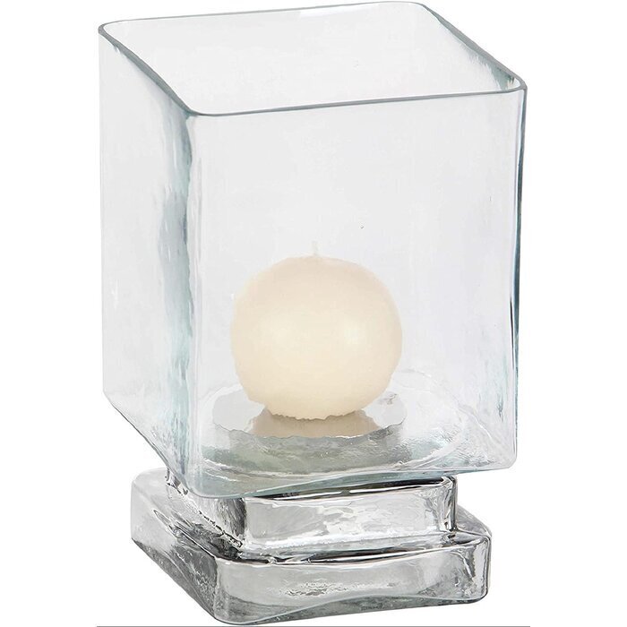 Cylindrical Smoked Glass Hurricane Lamp