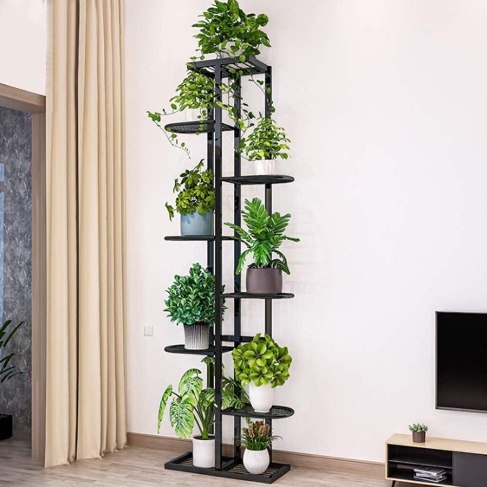 Dark Gray Corner Plant Stand
