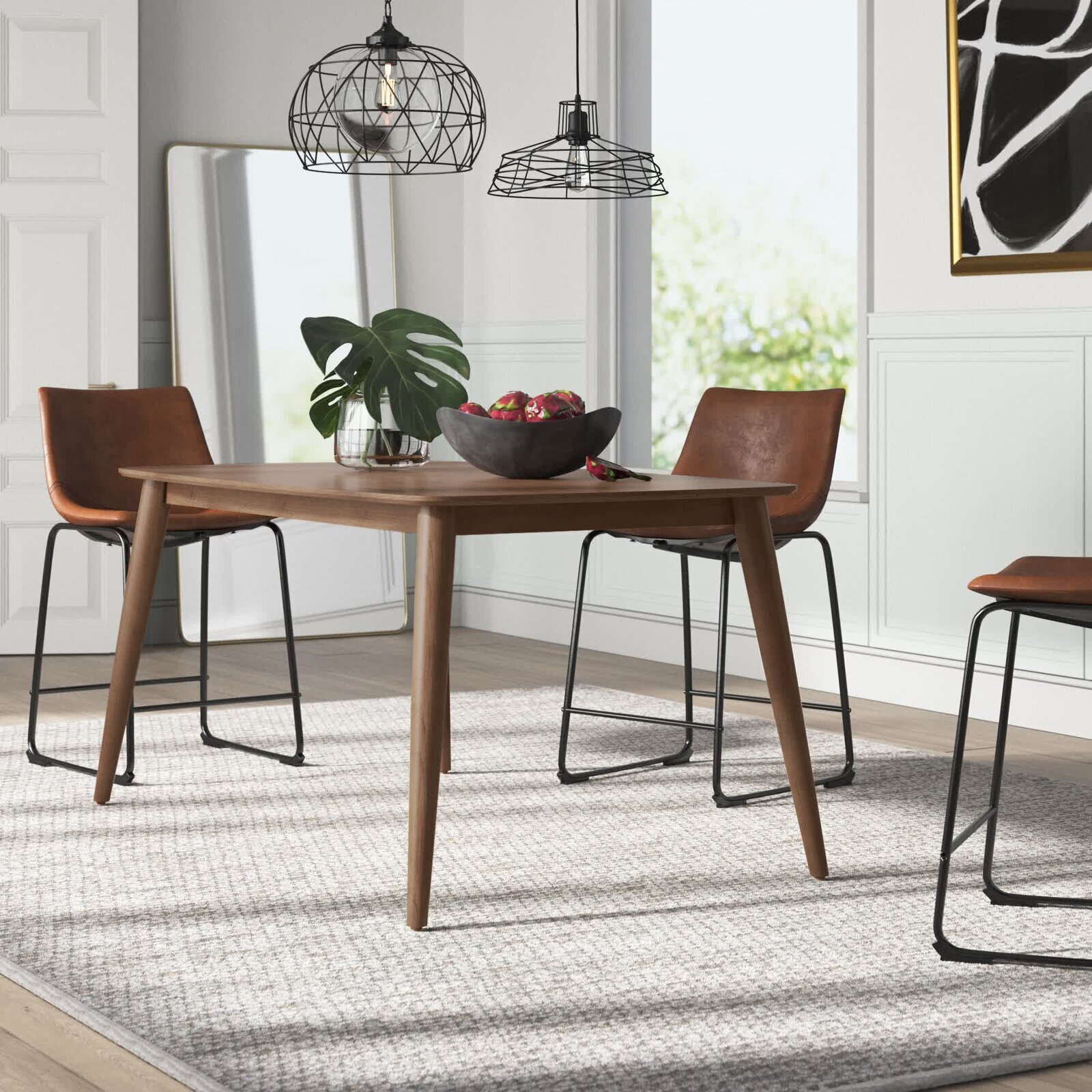 Dark Walnut And Rubberwood Grainy Table  
