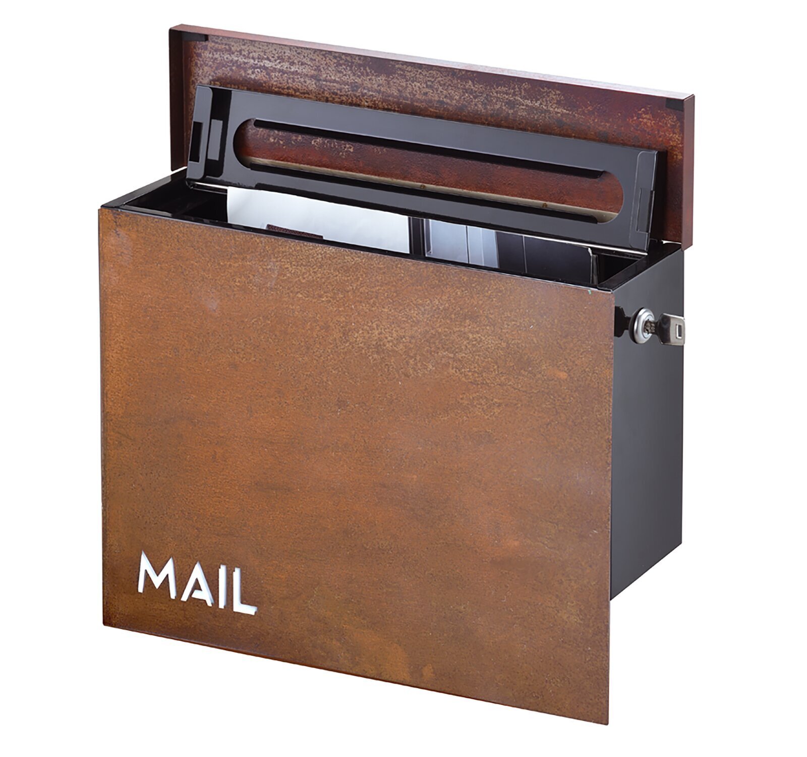 Decorative Rust Wall Mount Modern Mailbox