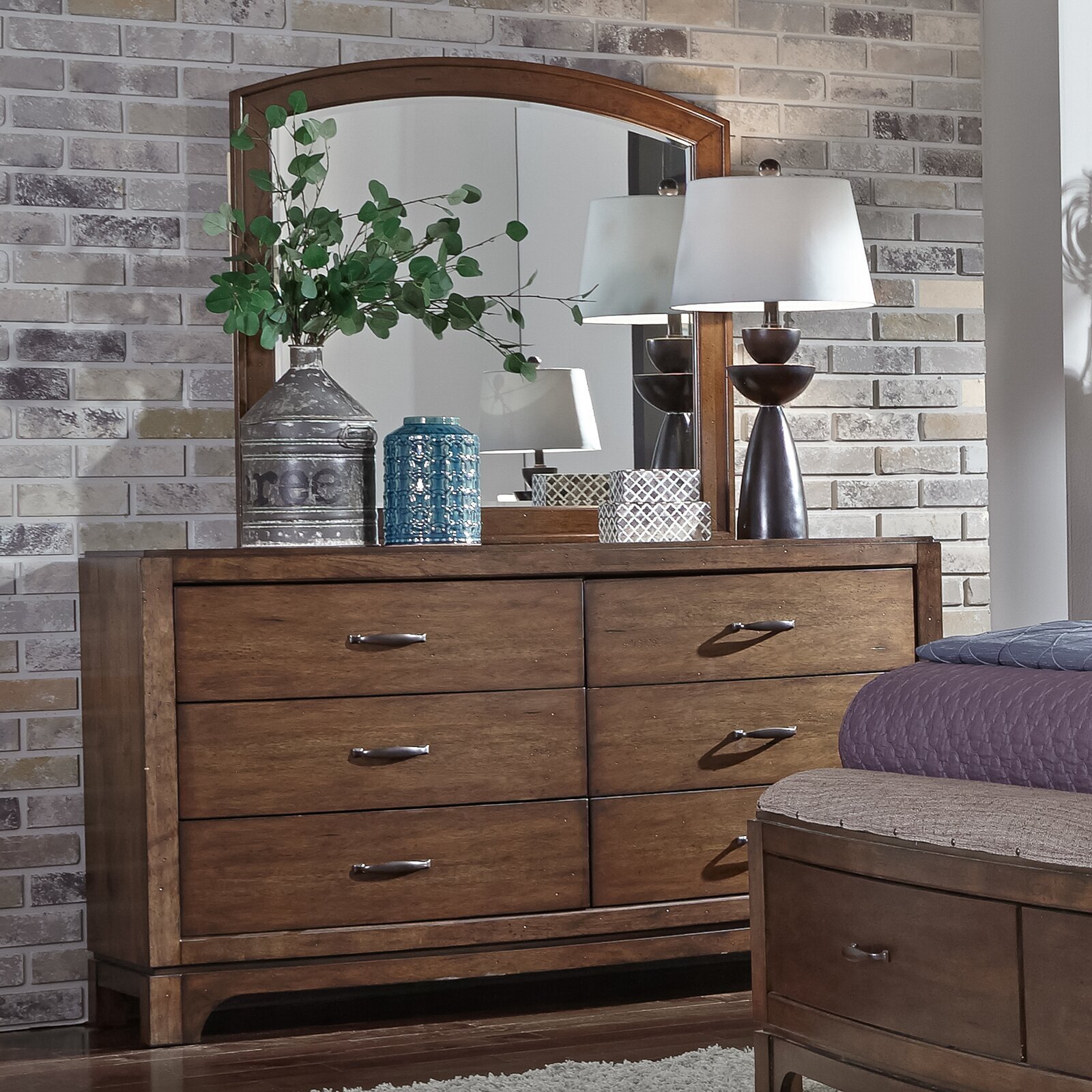 Deep Drawers Dresser with Antique Handles