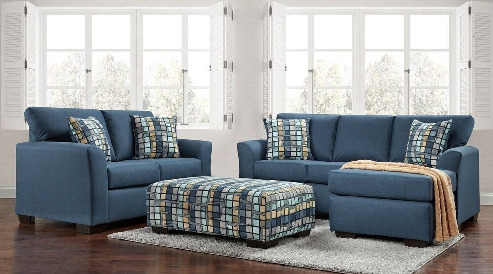 Denim Sofa and Loveseat