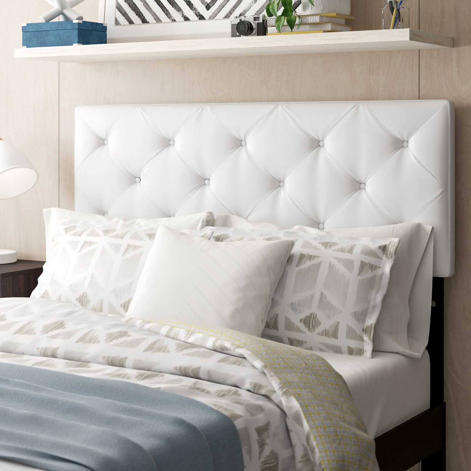 Diamond Leather Headboard King Size