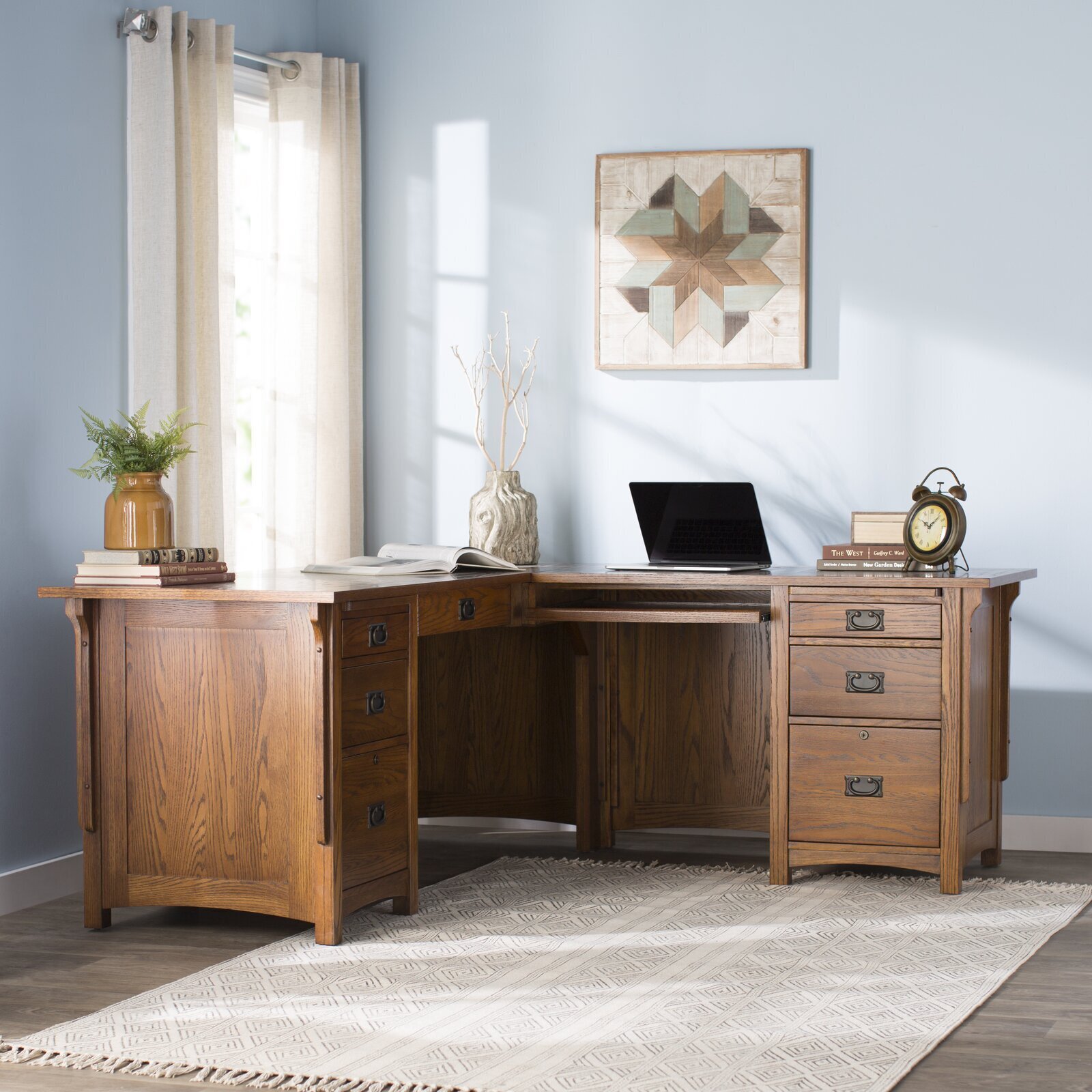 Distressed Antique Corner Desk