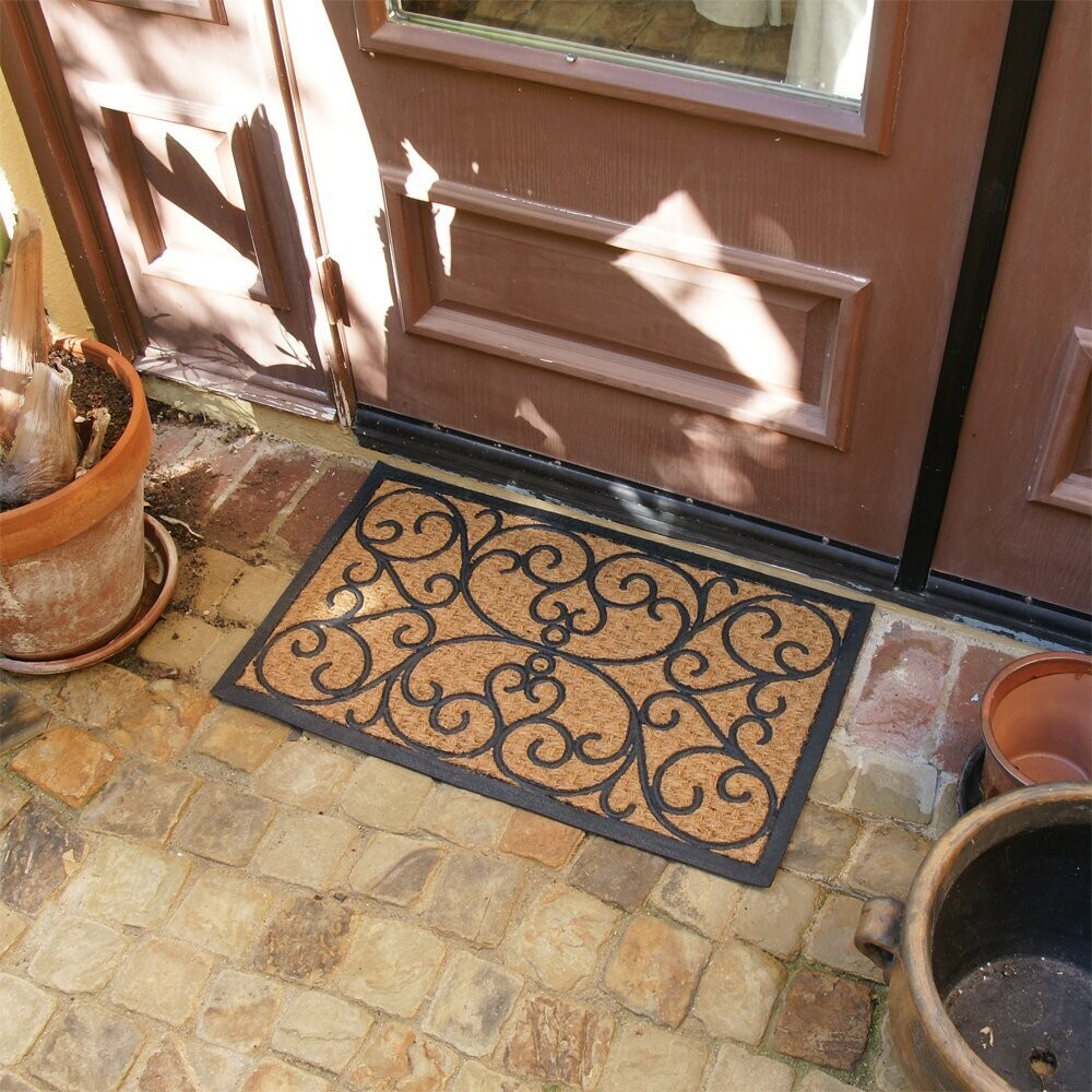 Doormat with coir background