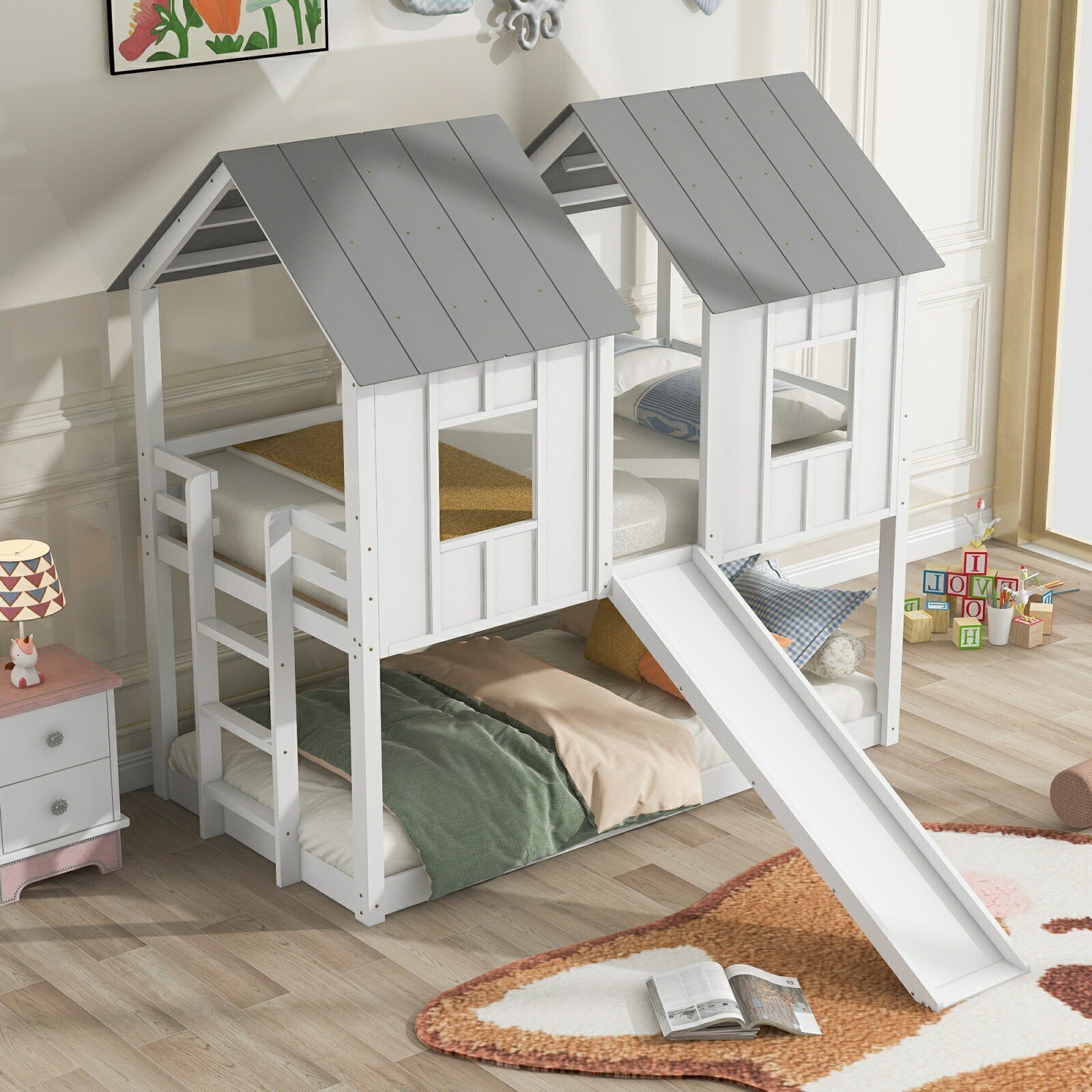 Double Bunk Bed With Slide