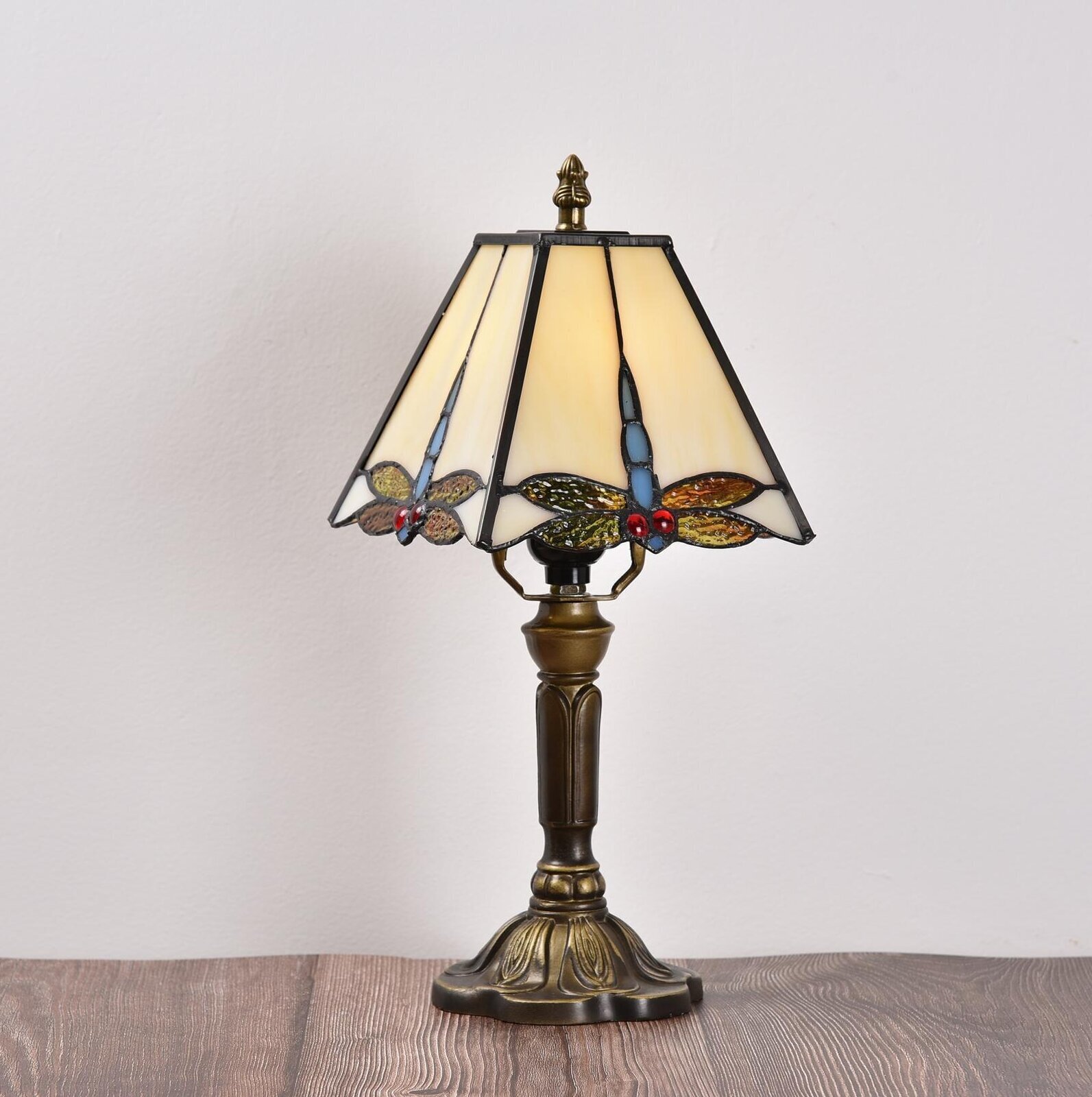 Dragonfly Slag Glass Lamp
