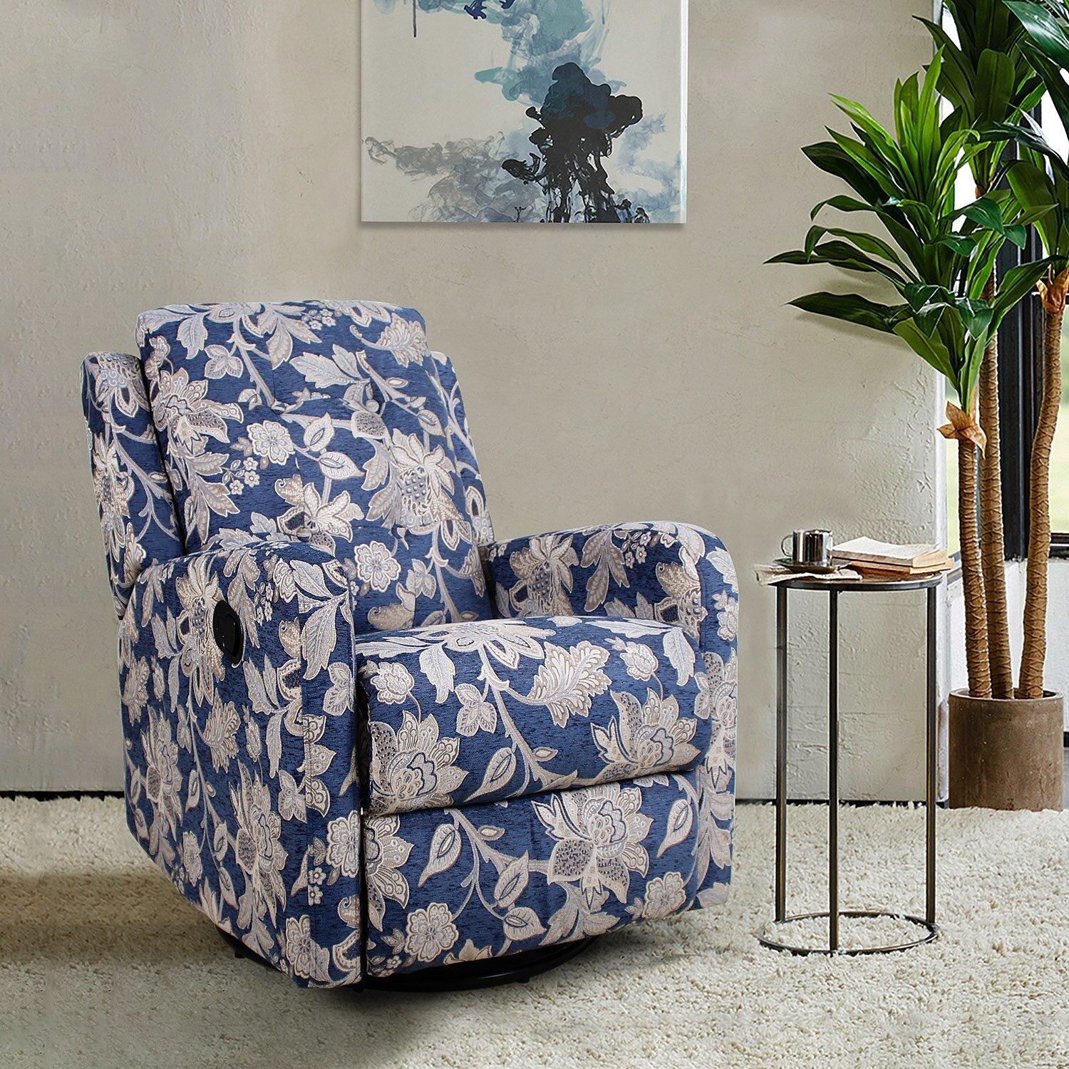 Elegant Small Swivel Recliner 