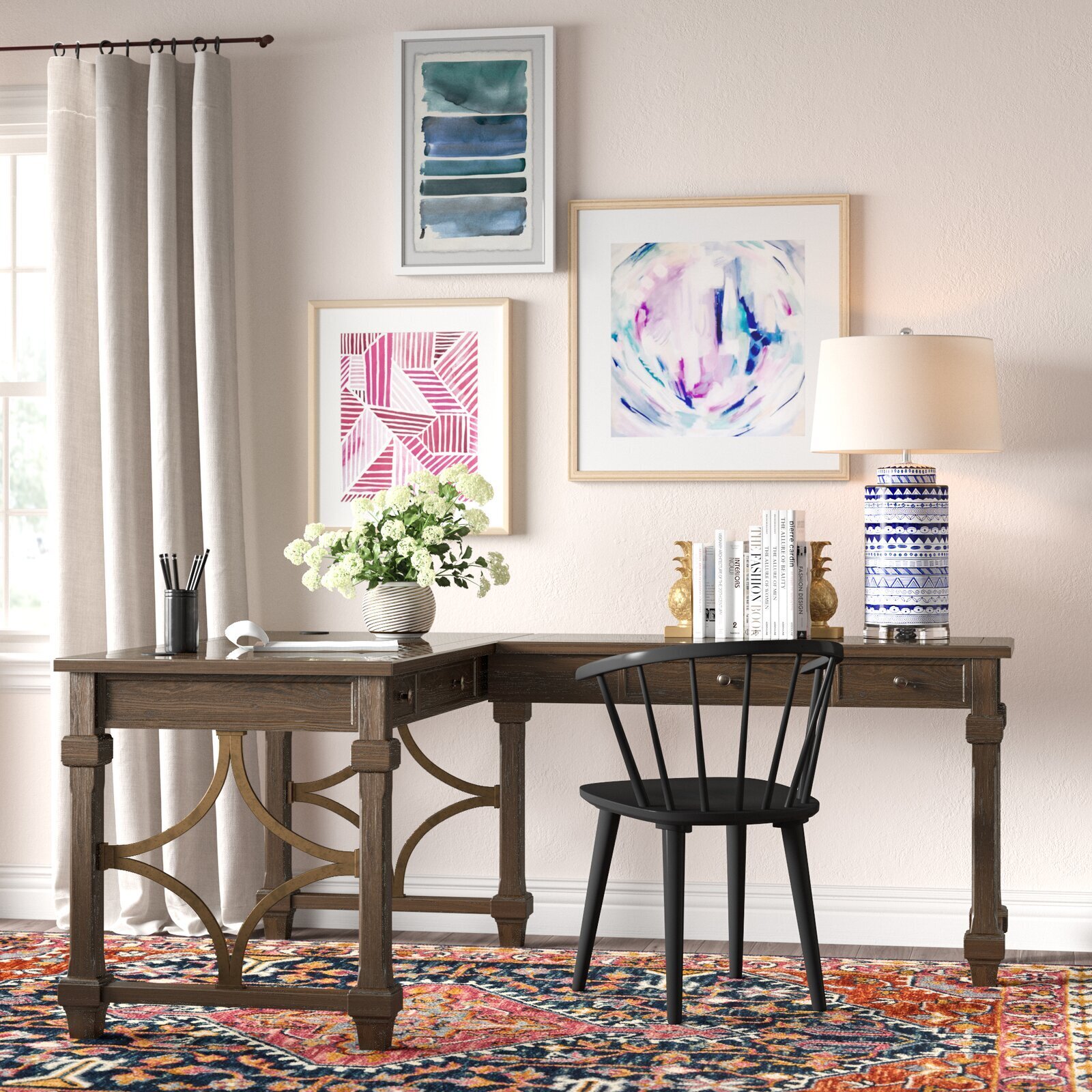 Solid Wood L-Shaped Desks