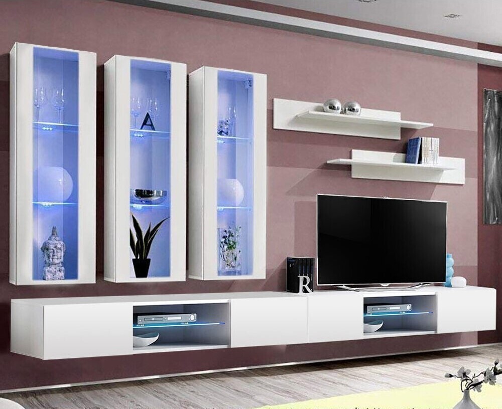 Entertainment Wall with Floating Mount Design