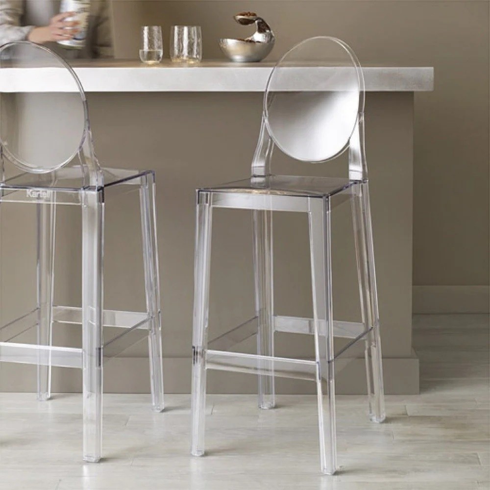 Entirely see through ghost bar stools
