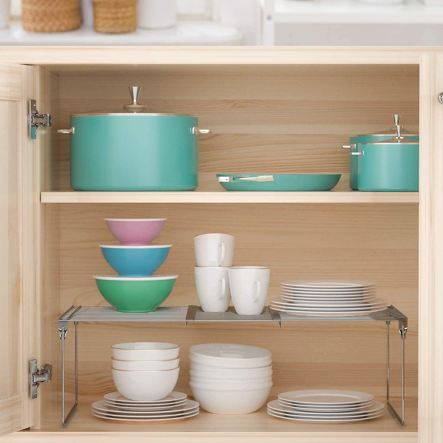 Expandable kitchen counter shelf
