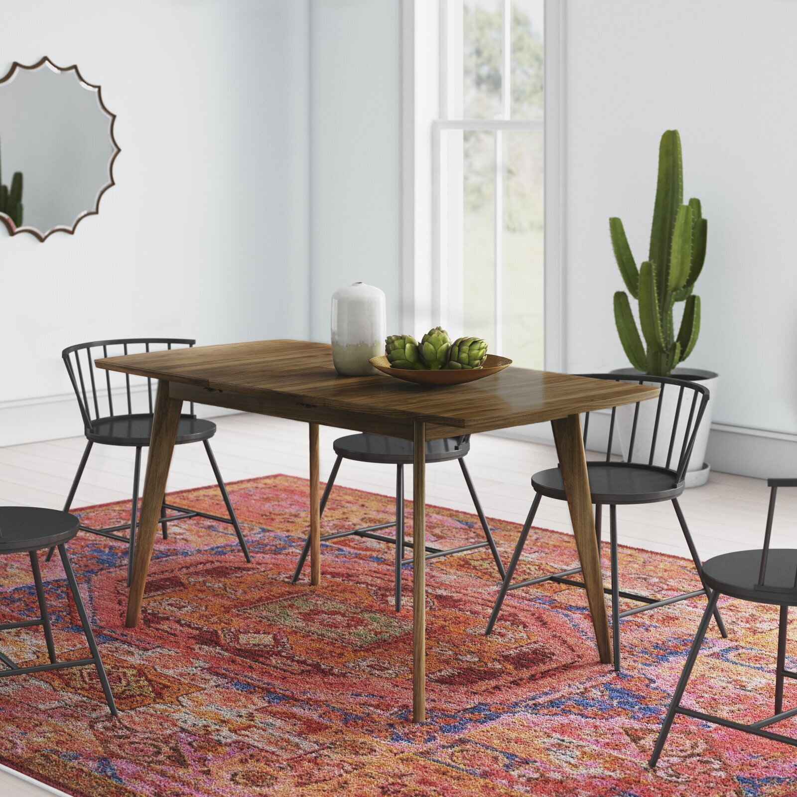 Extendable Streamlined Walnut Table 
