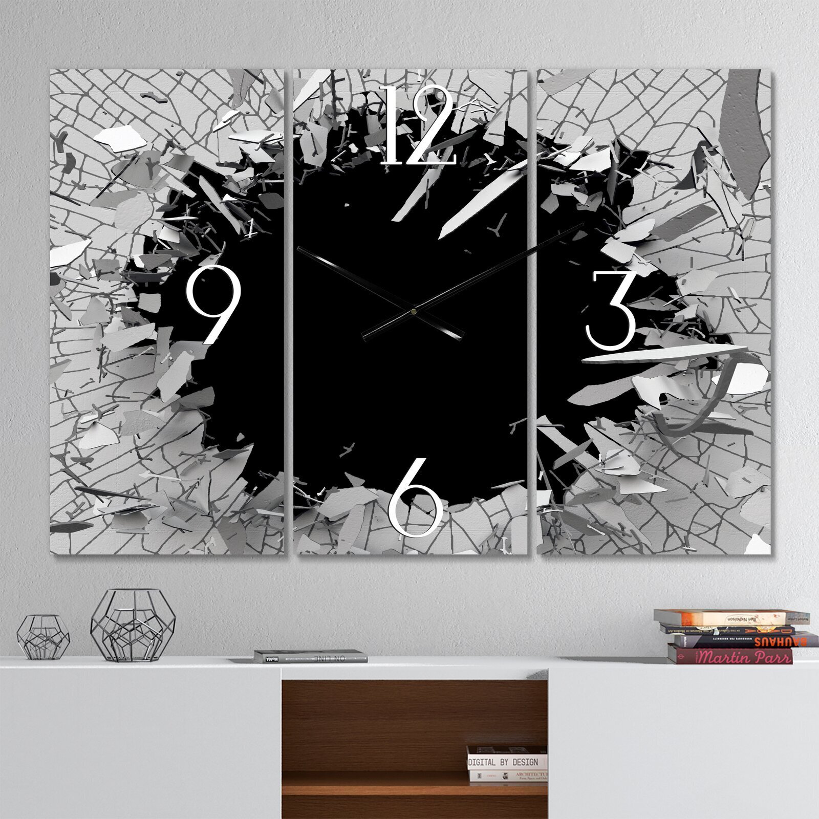 Extra long horizontal wall clock