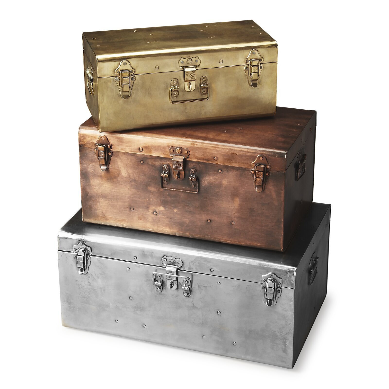 Fashionable 3 Piece Metal Chest Storage 