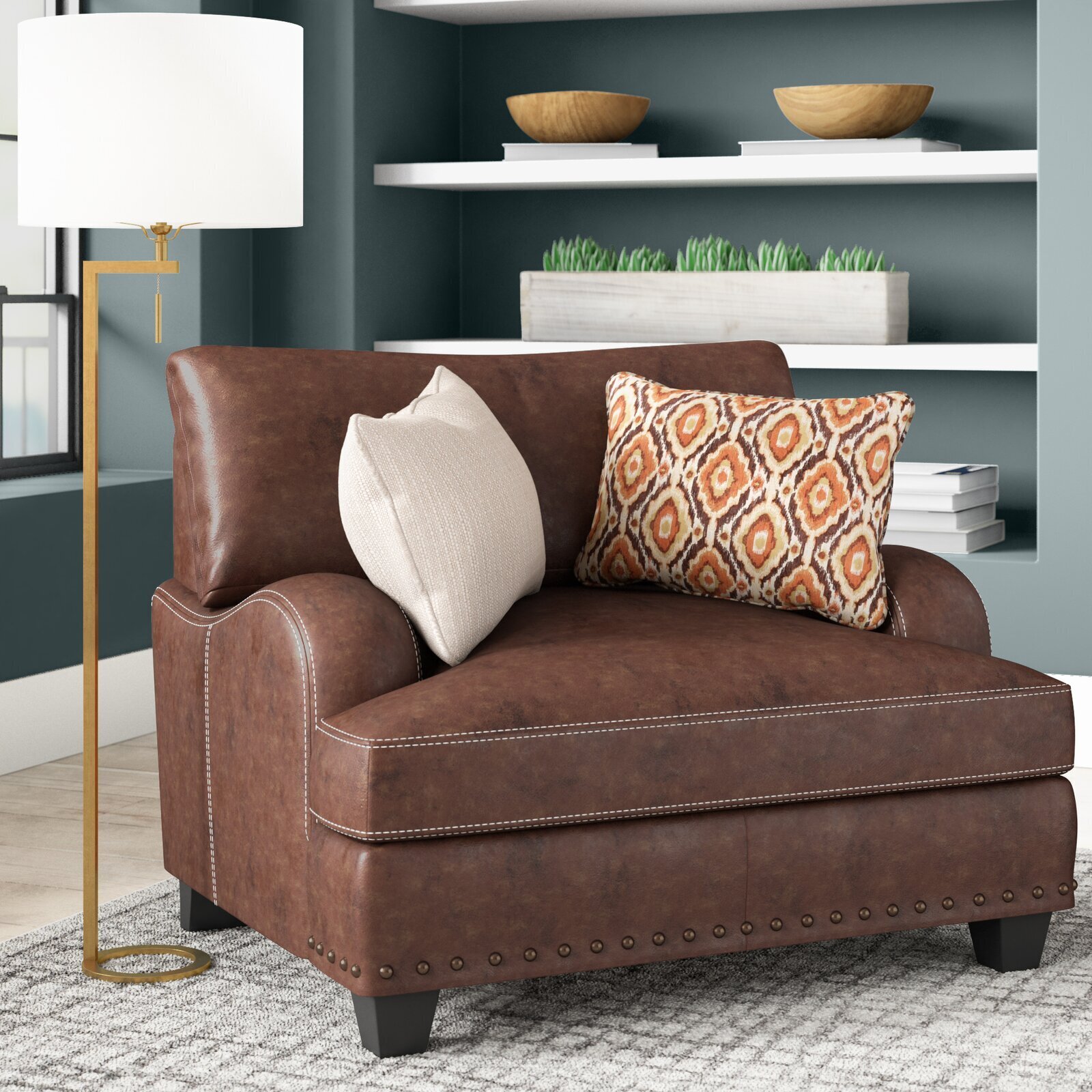 Faux Leather Snuggle Chair