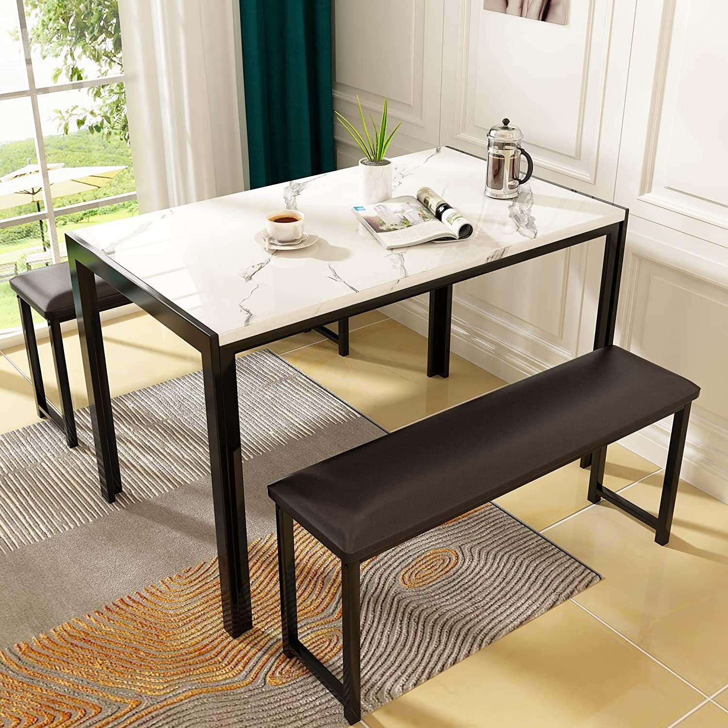 Faux Marble Top Bistro Set