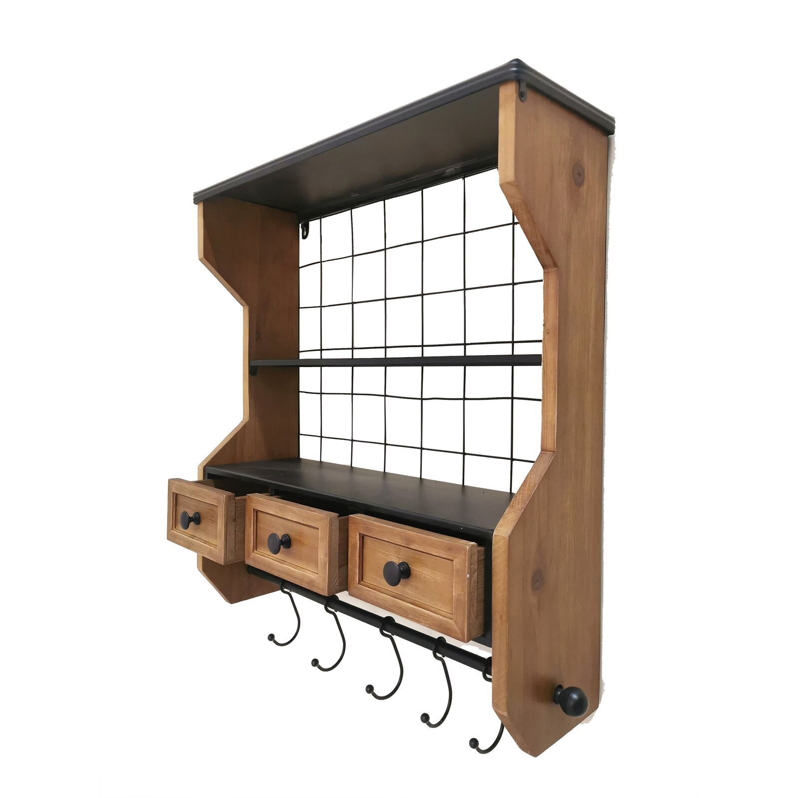 Floating Shelf with Drawers and Organizer