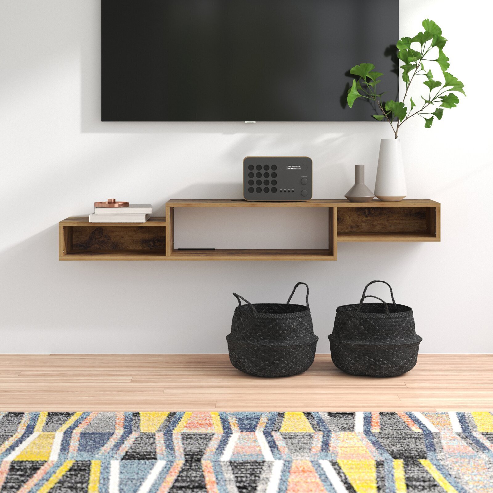 Floating Wooden TV Stand 