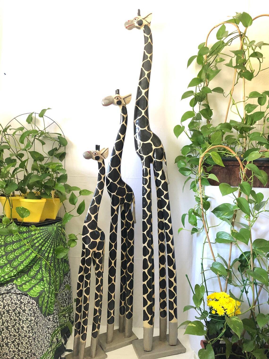 Floor Standing Wooden Giraffe 