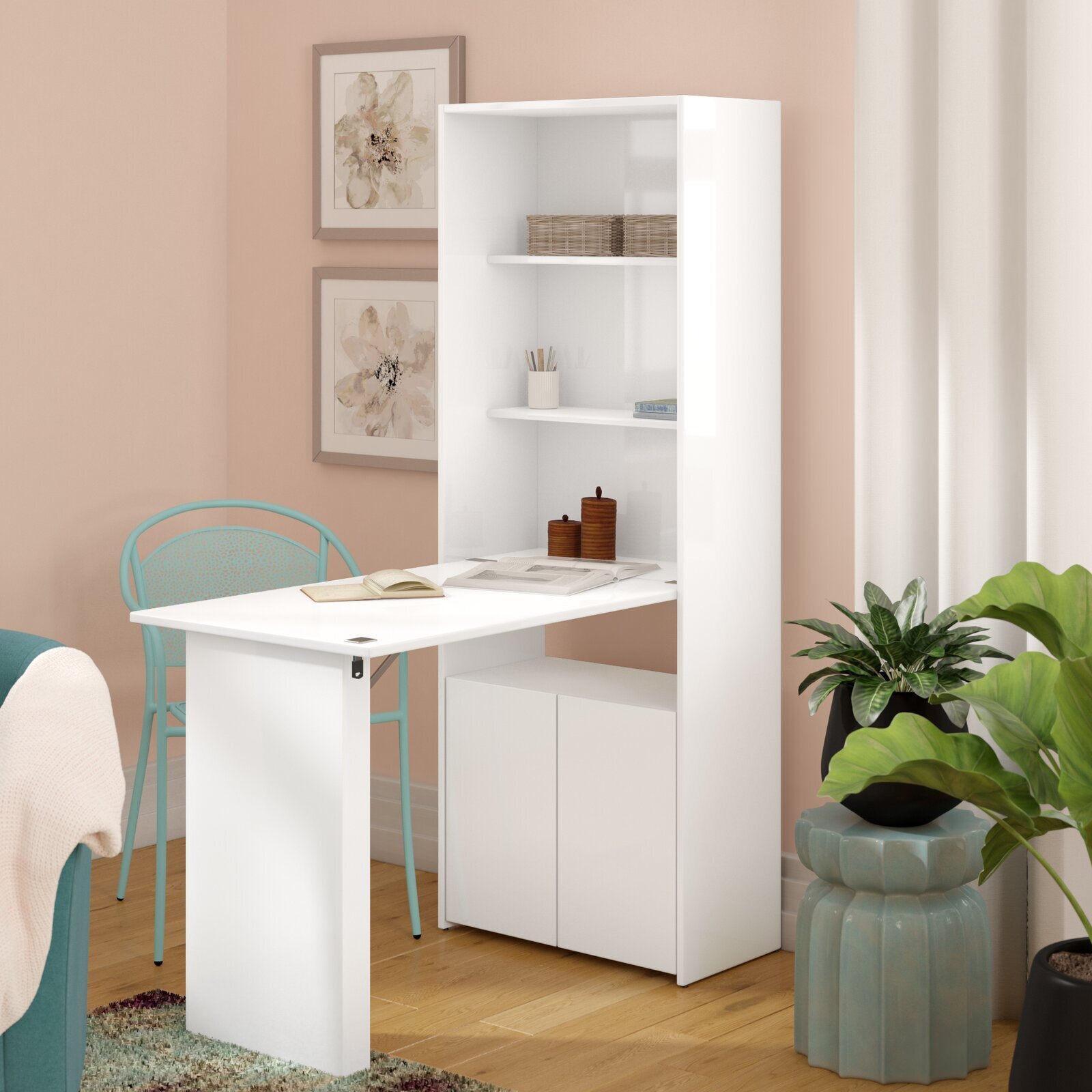 Desk With Shelves Above