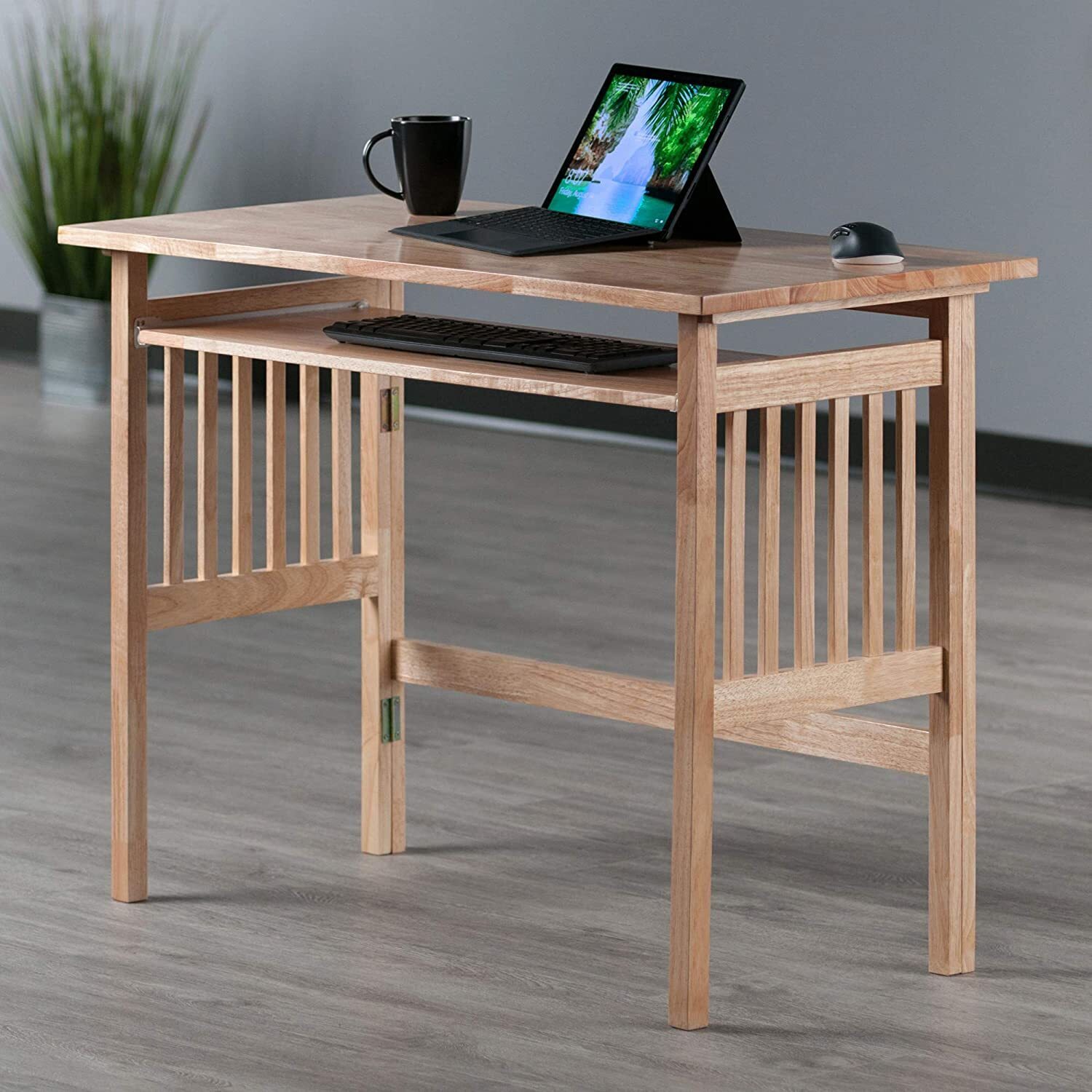 Foldable Mission style Computer Desk