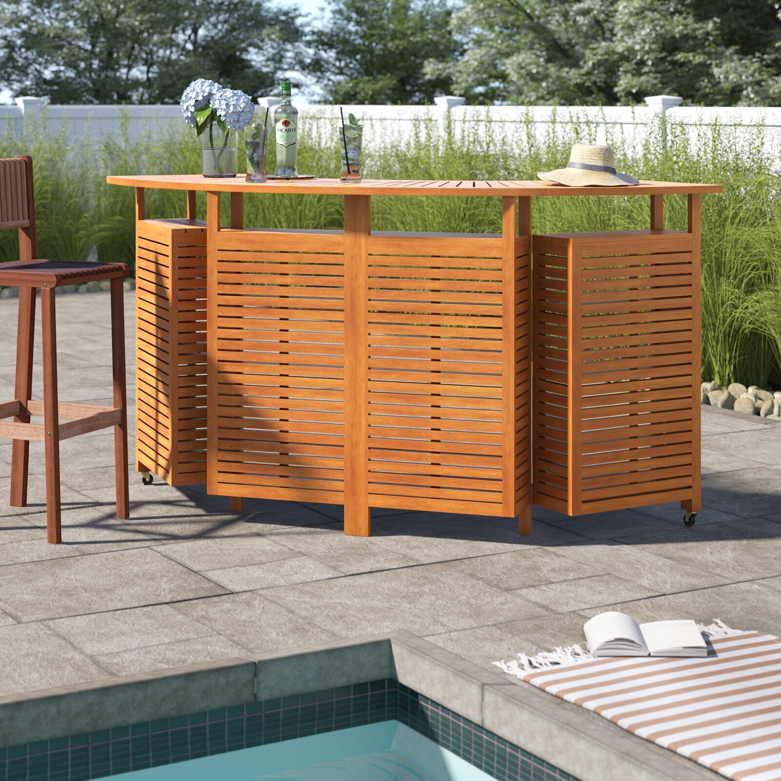 Folding Wooden Bar