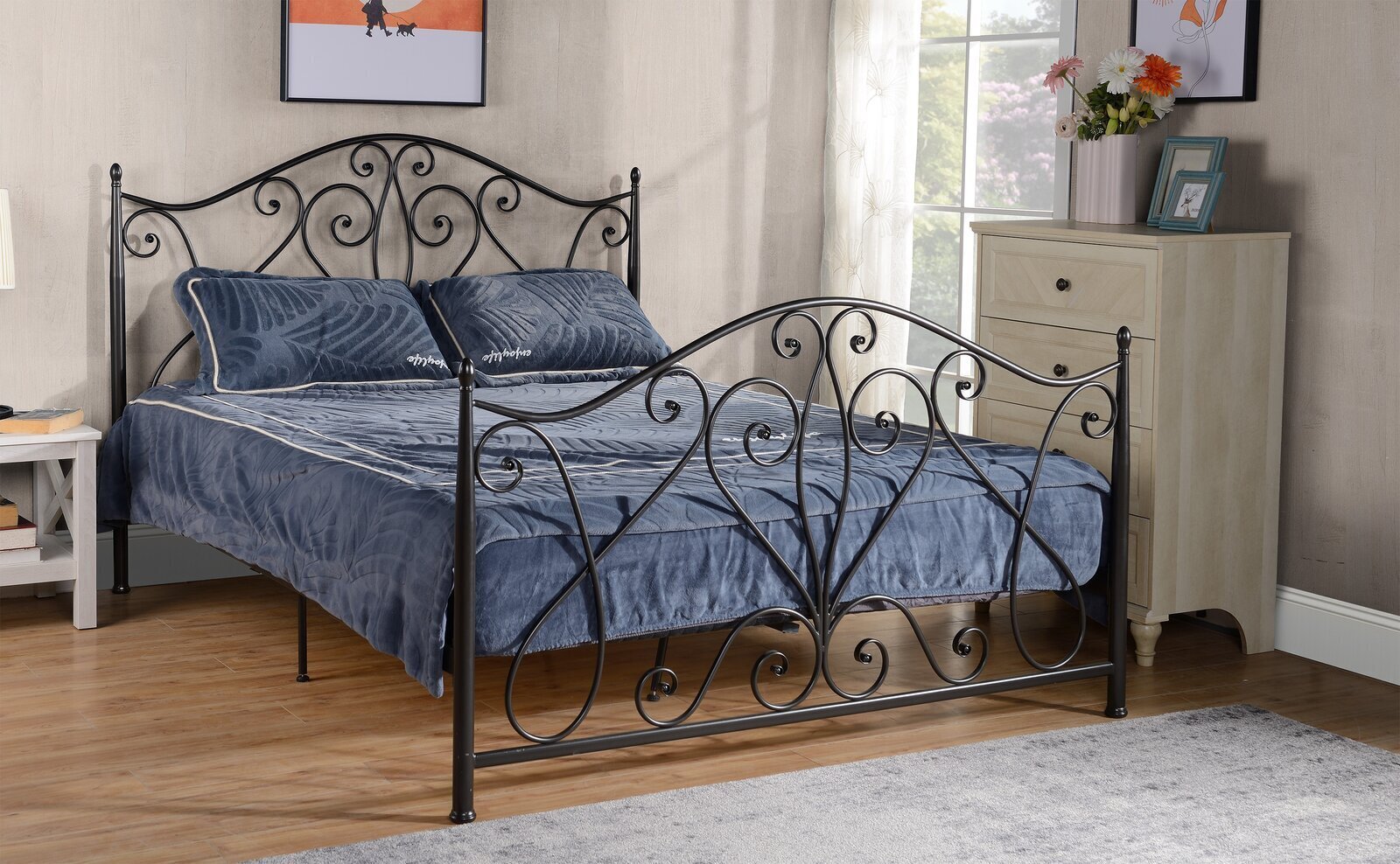 Four Poster Bed with Ornate Curves