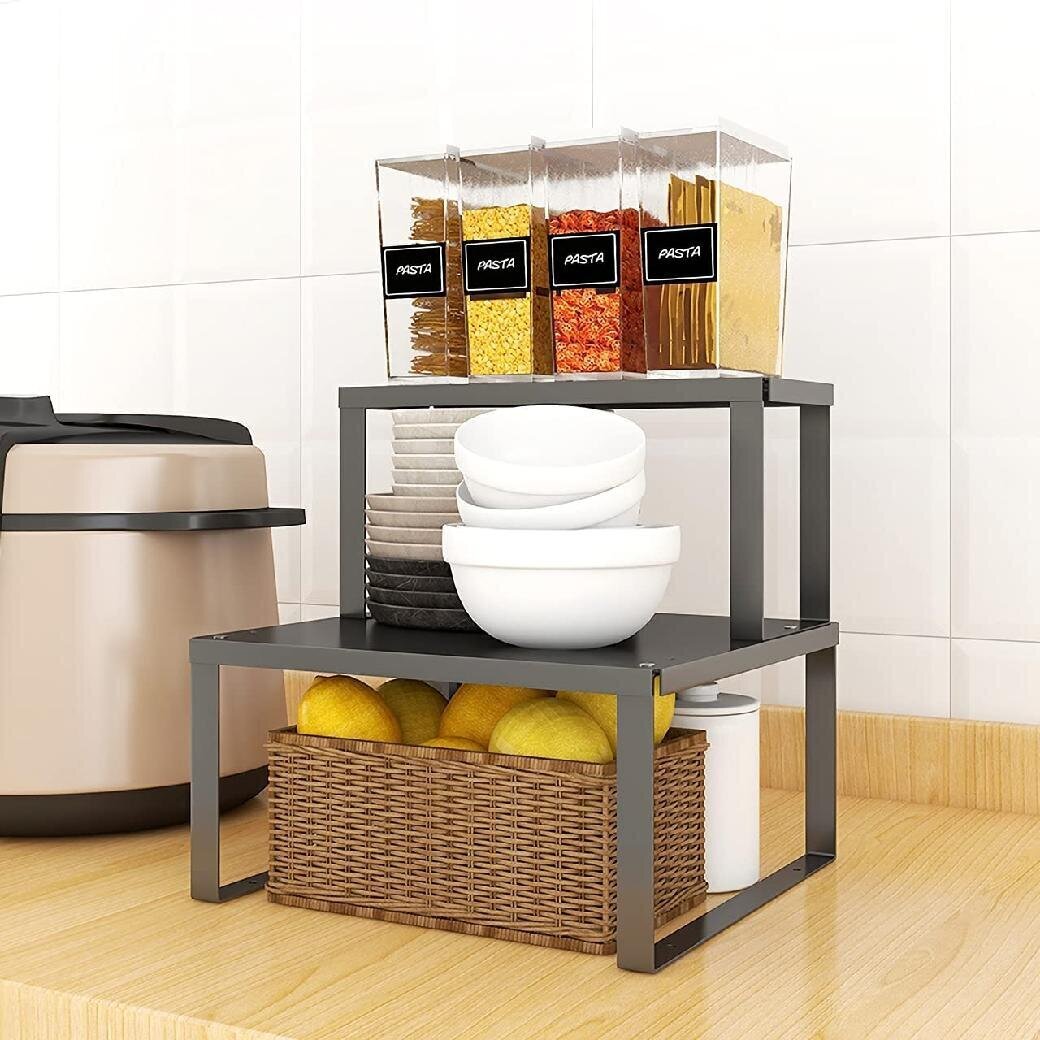 Free standing kitchen countertop shelves with tiers