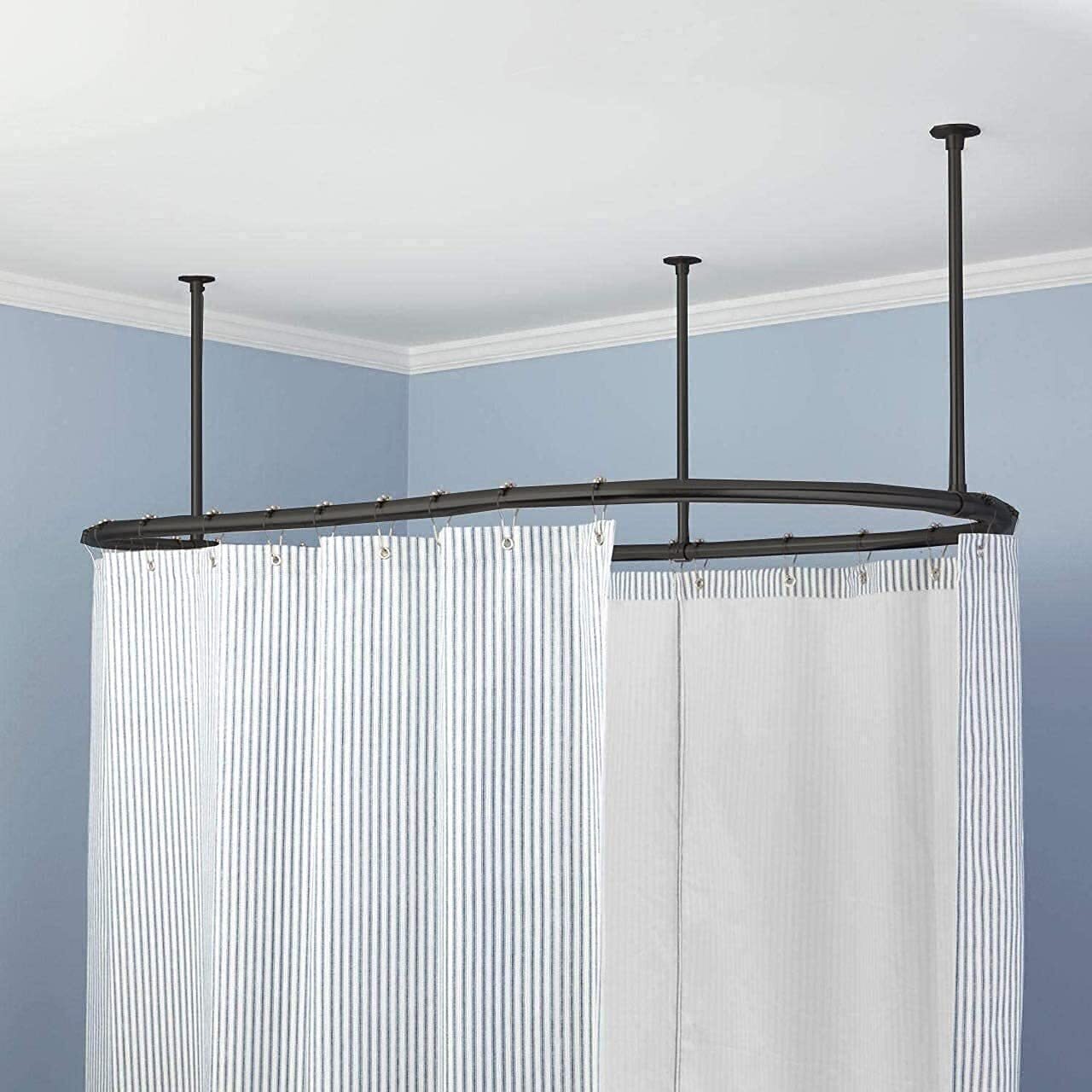 Full length round shower rod
