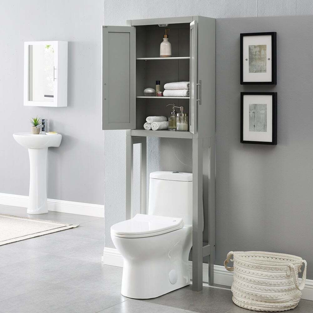 Fully Enclosed Modern Over the Toilet Cabinet