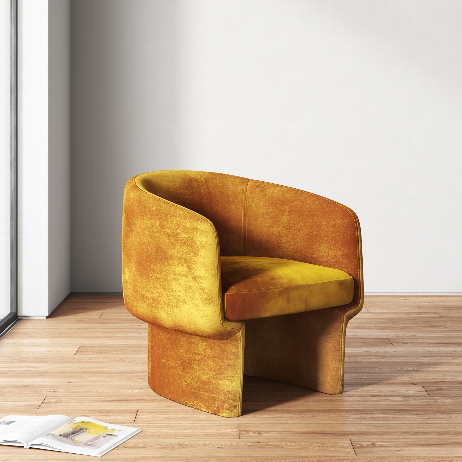 Funky Yellow Barrel Chair 