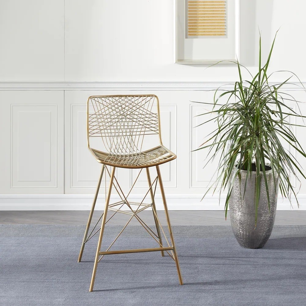 Geometric Wrought Iron Stool
