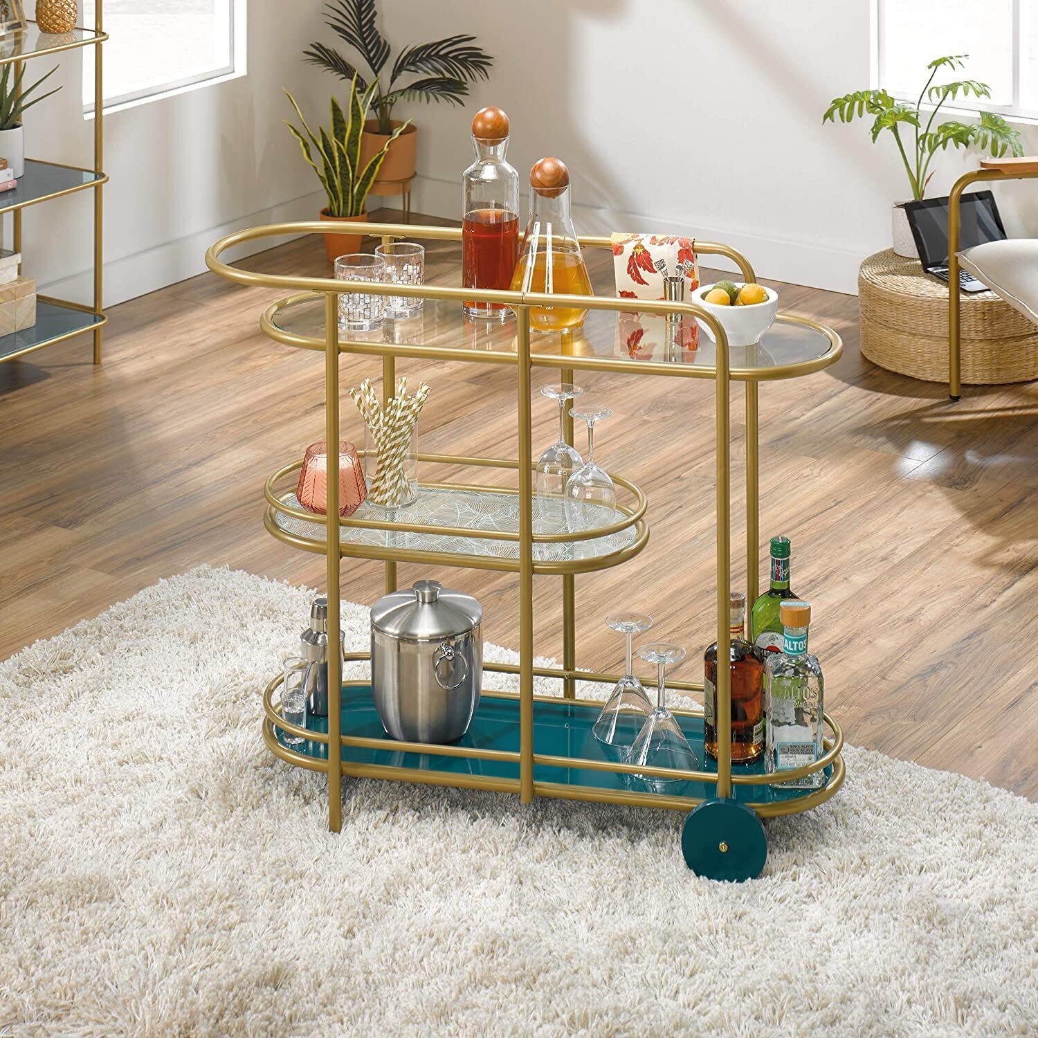 Glamorous Gold Bar Cart 