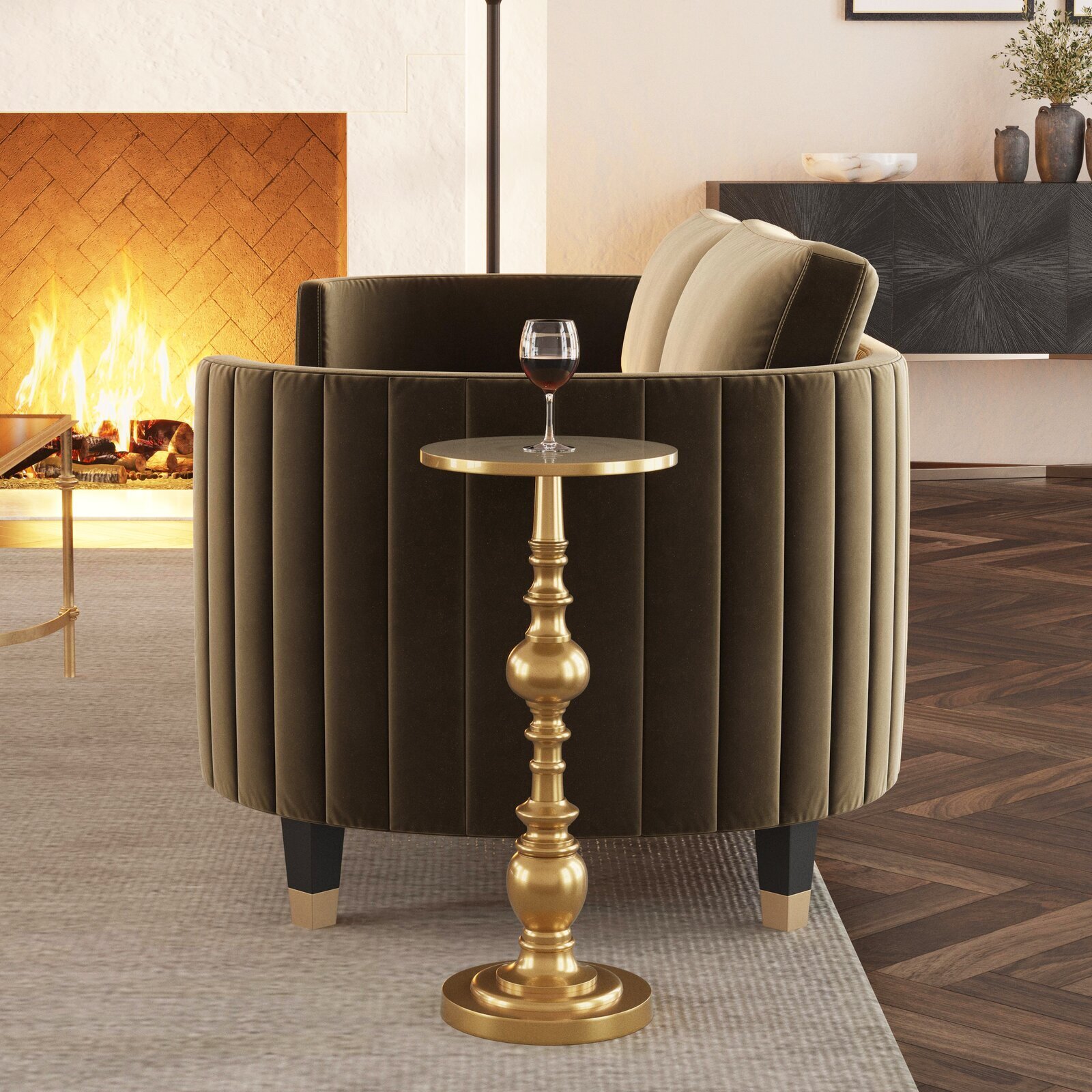 Glamorous Gold Unique Side Table 