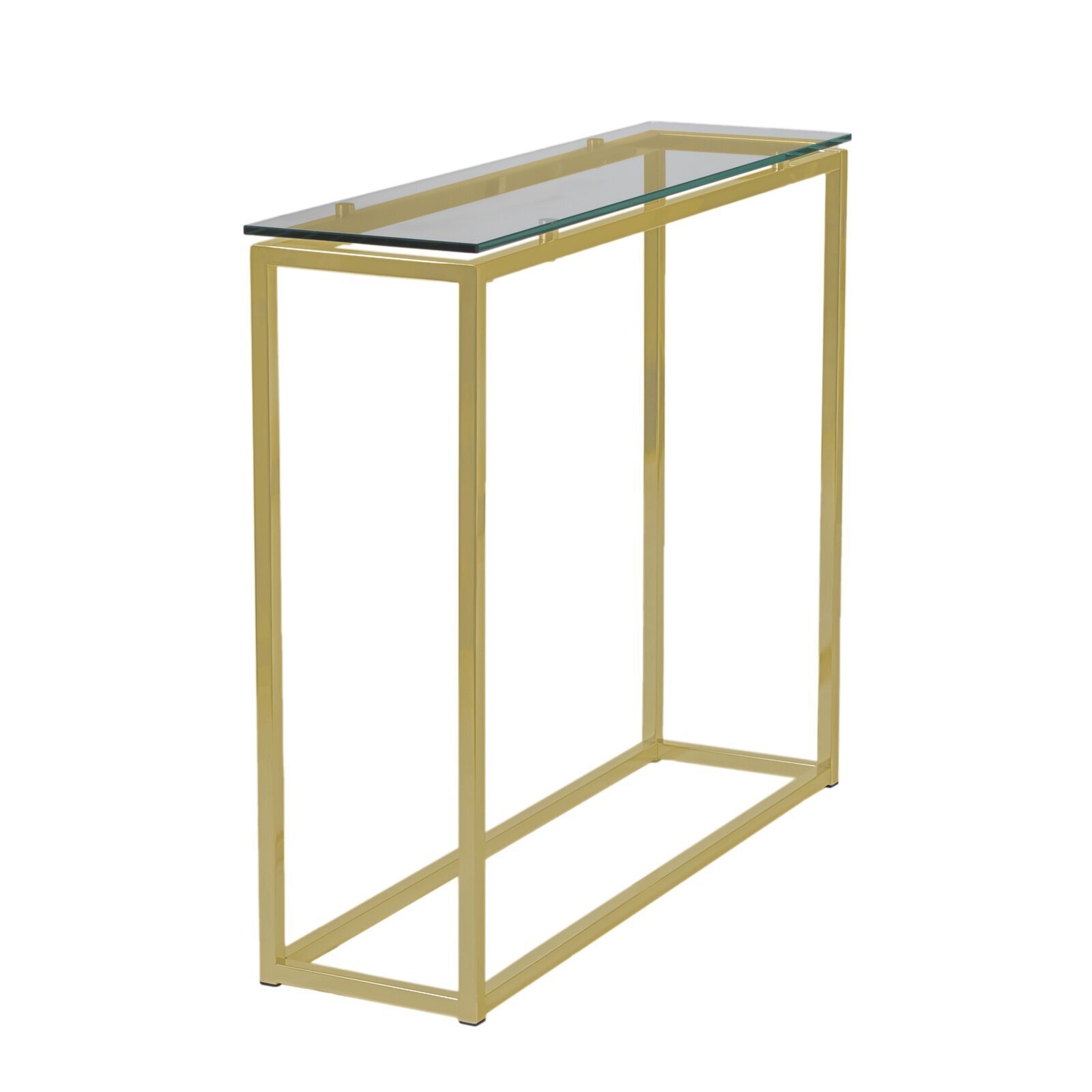 Glass and Steel Console Table