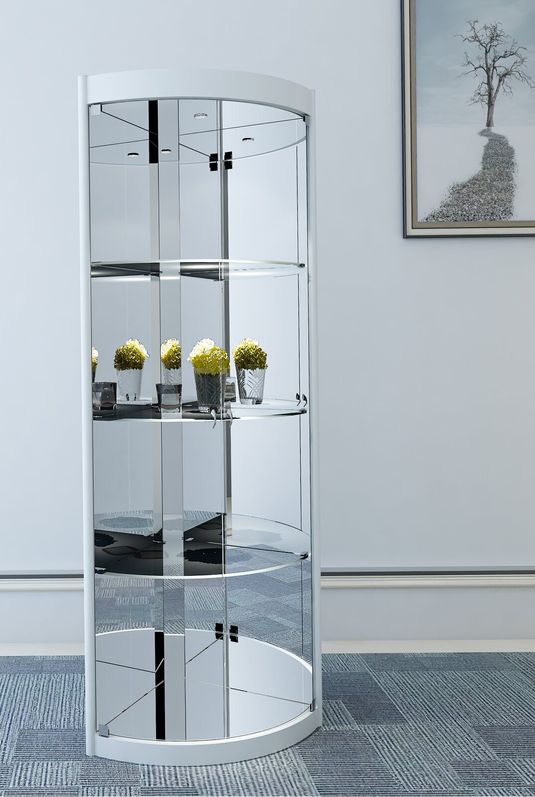 Glass Corner Curio Cabinet