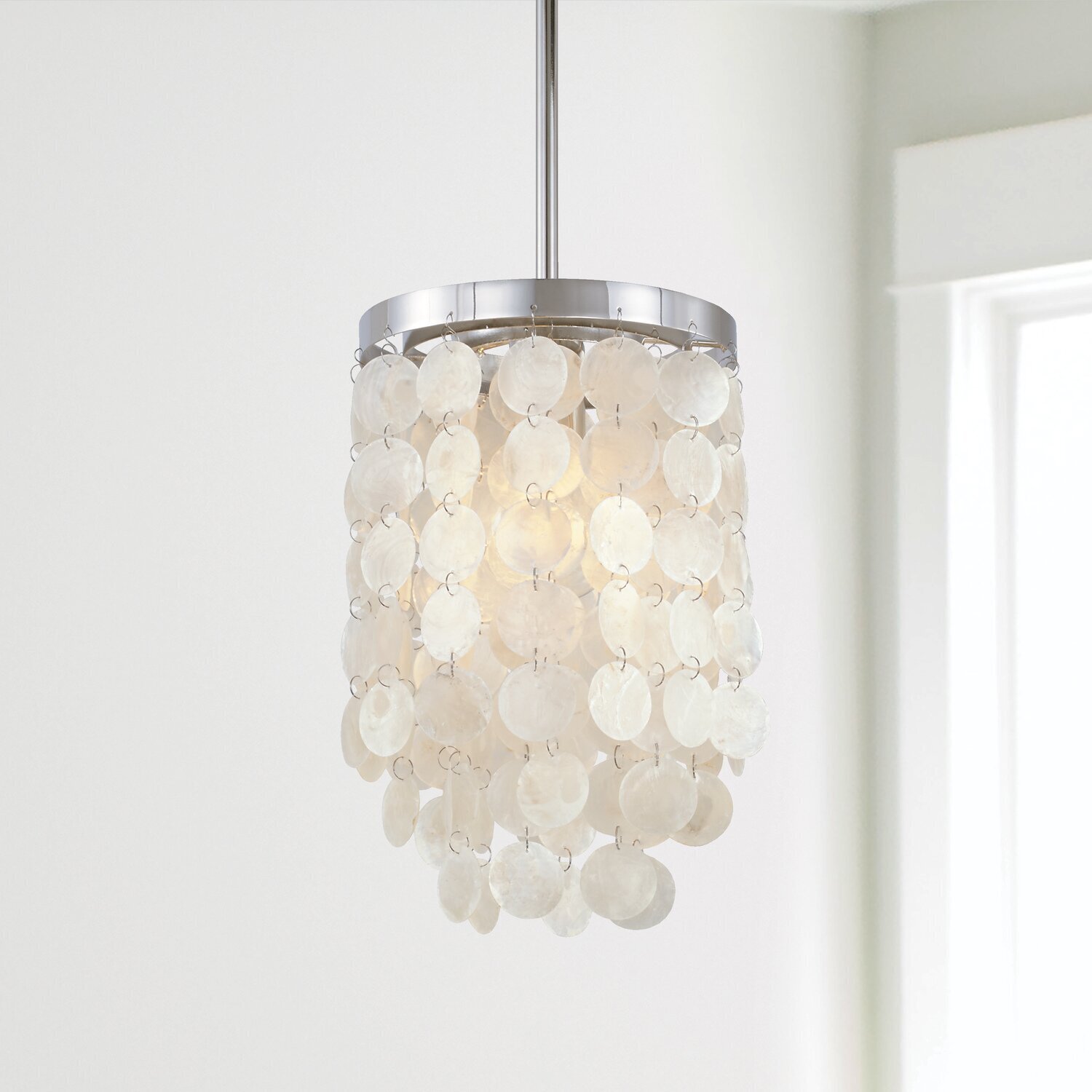 Glitzy Glammy Silver Metal and Capiz Shells