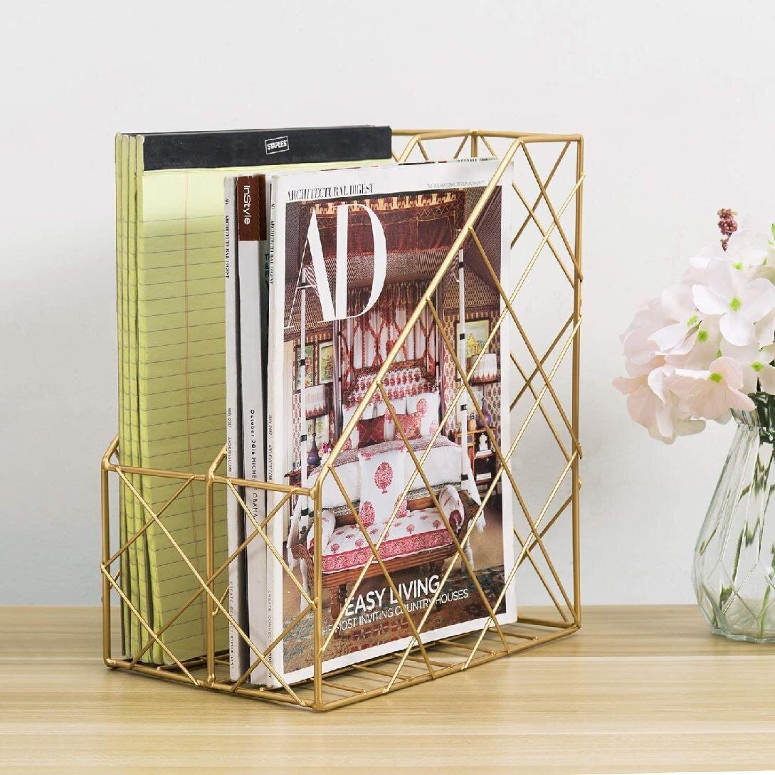 Golden Glam Mid Century Modern Wire Rack 