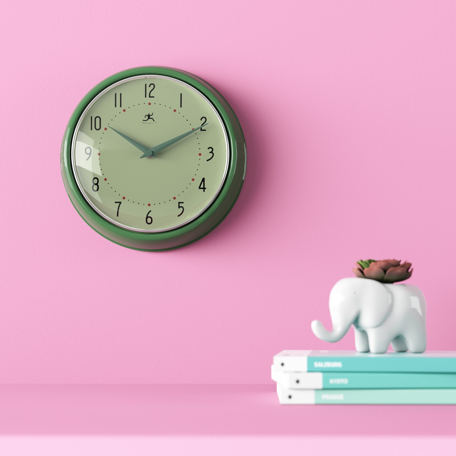 Green retro wall clock 