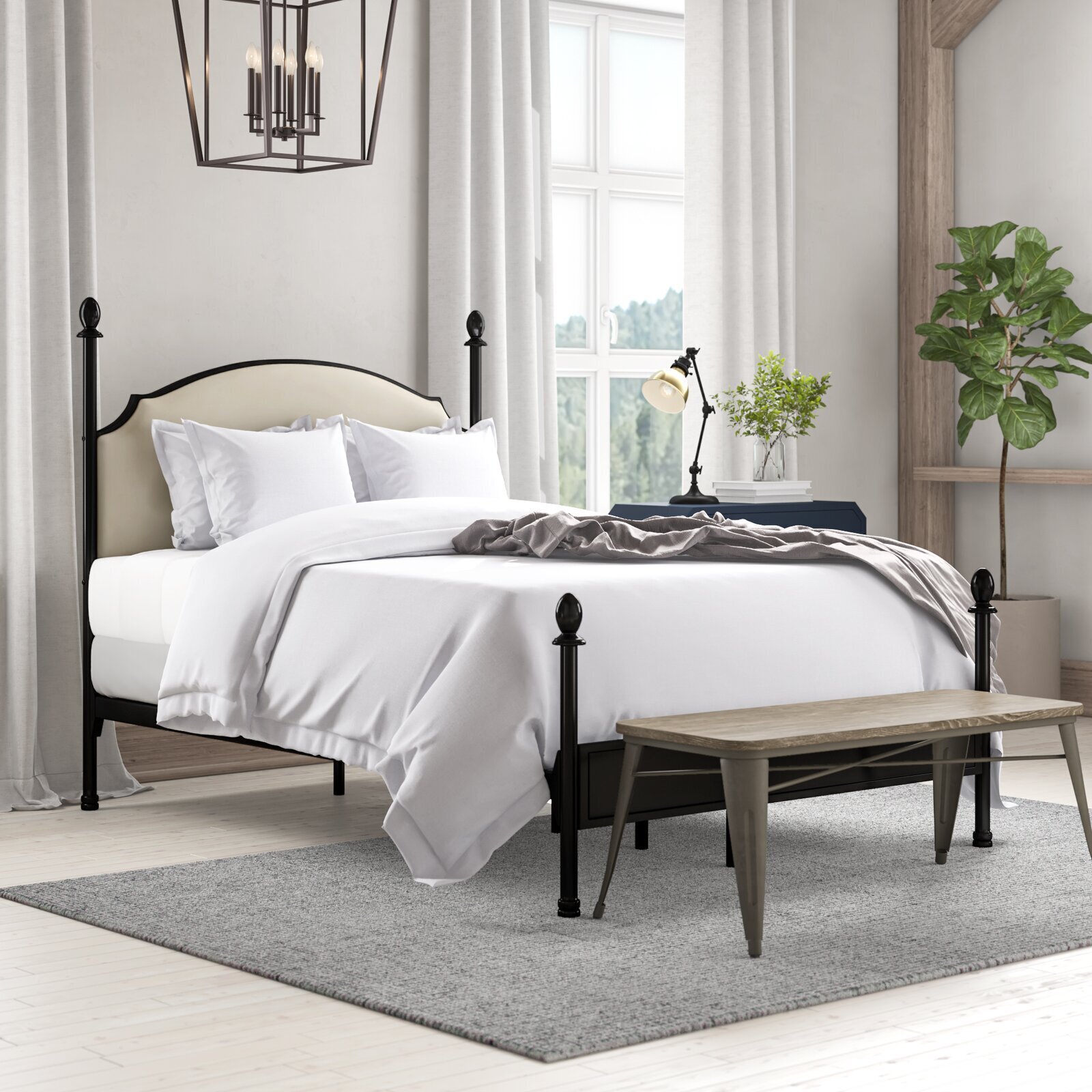 Gunmetal 4 poster Bed
