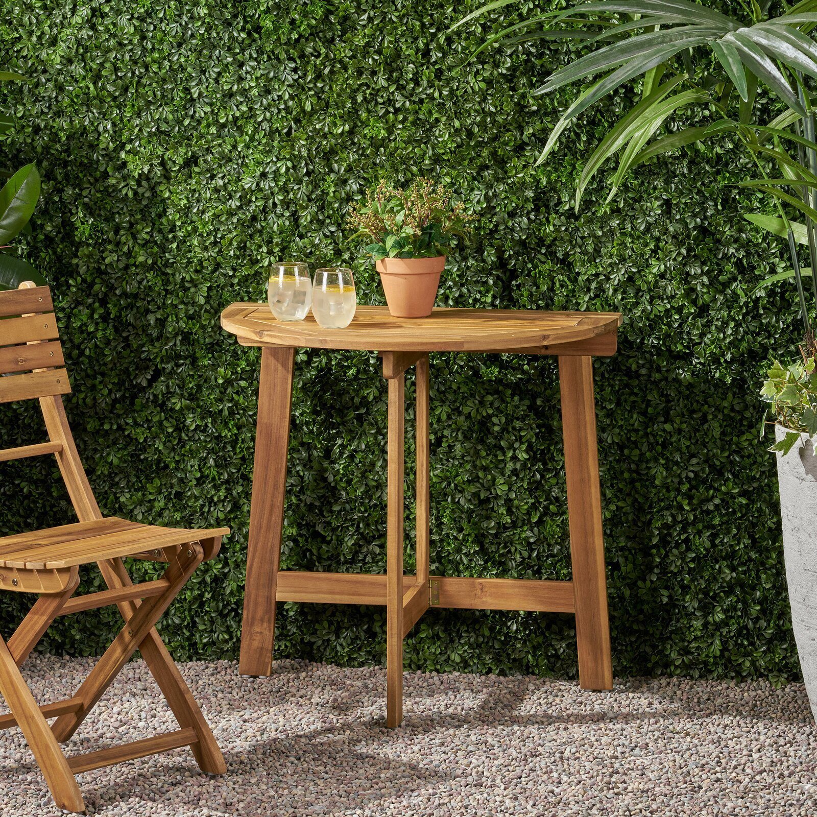 Half Round Foldable Bistro Table
