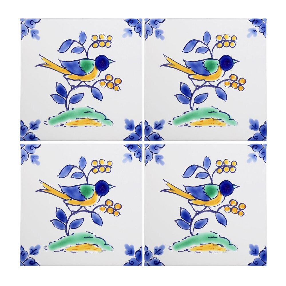 Hand painted 4x4 decorative tile inserts 