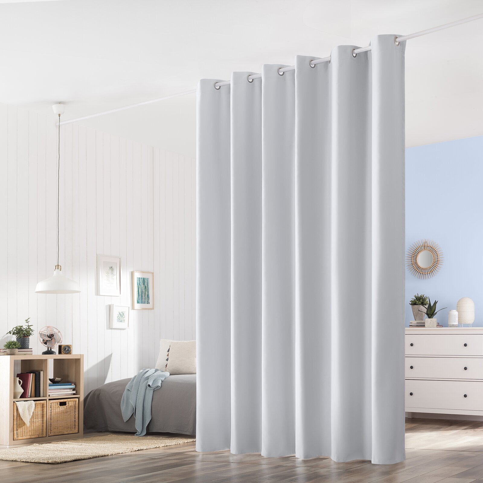 Heavy Duty and Simple Solid Hanging Room Divider
