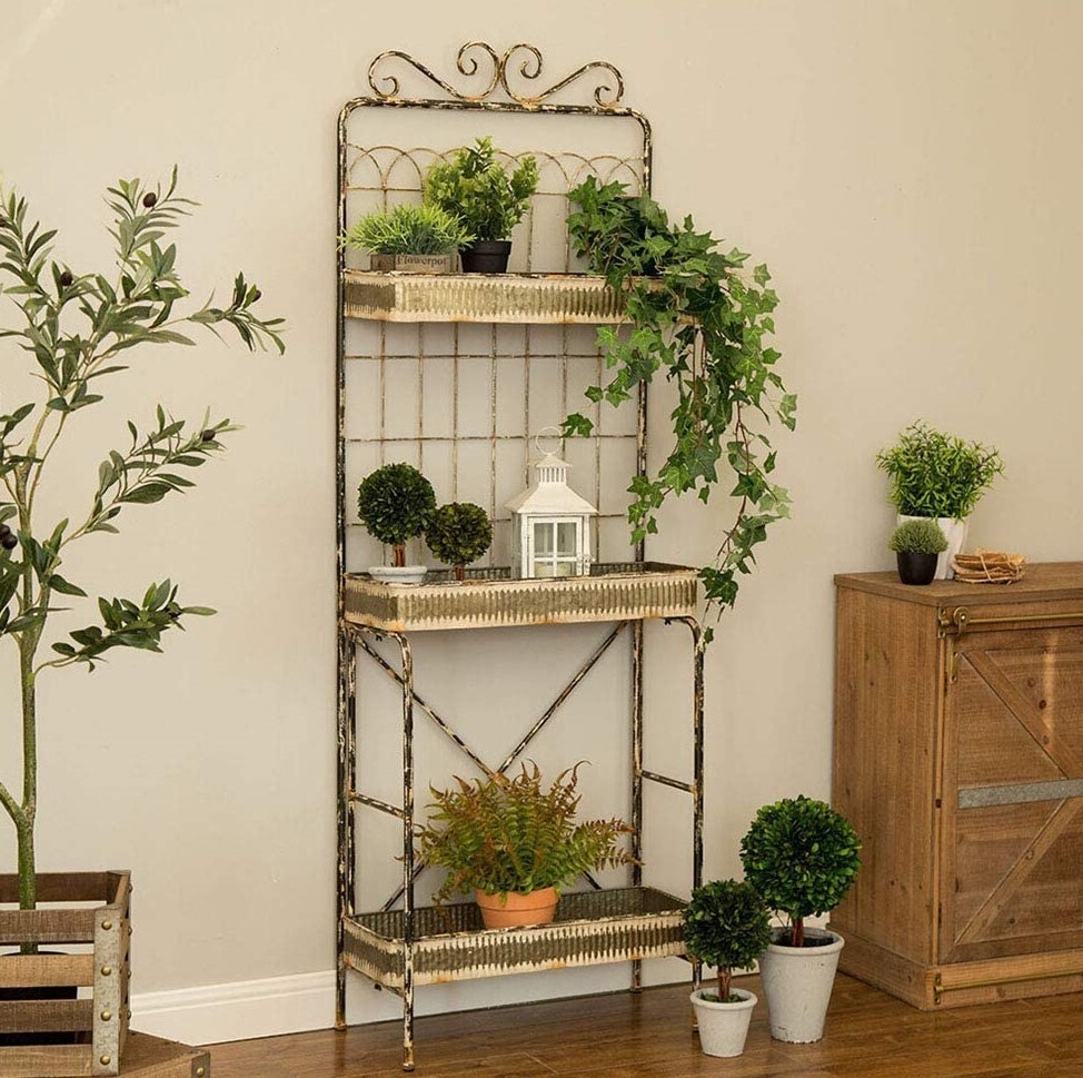 Heavy duty wrought iron bakers rack