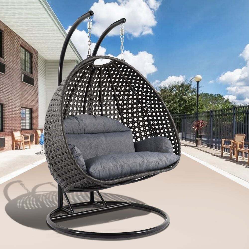 Indoor Outdoor Wicker 2 person Hanging Swing Chair