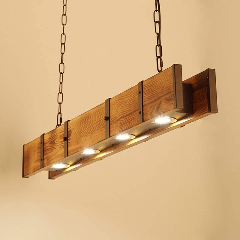 Industrial Loft Style 4 Light LED Linear Pendant Light
