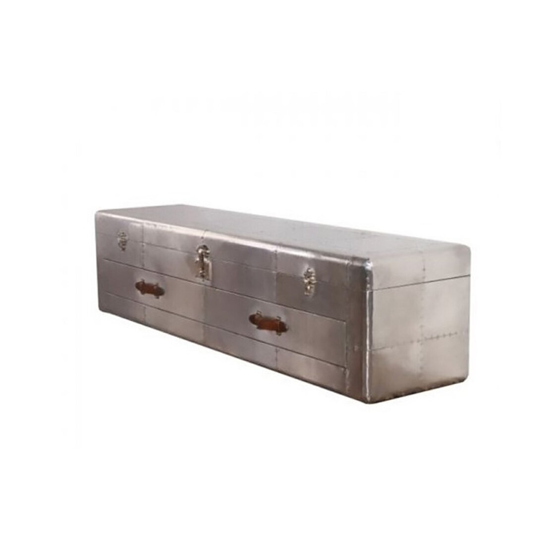Industrial Silver Metal Storage Trunk