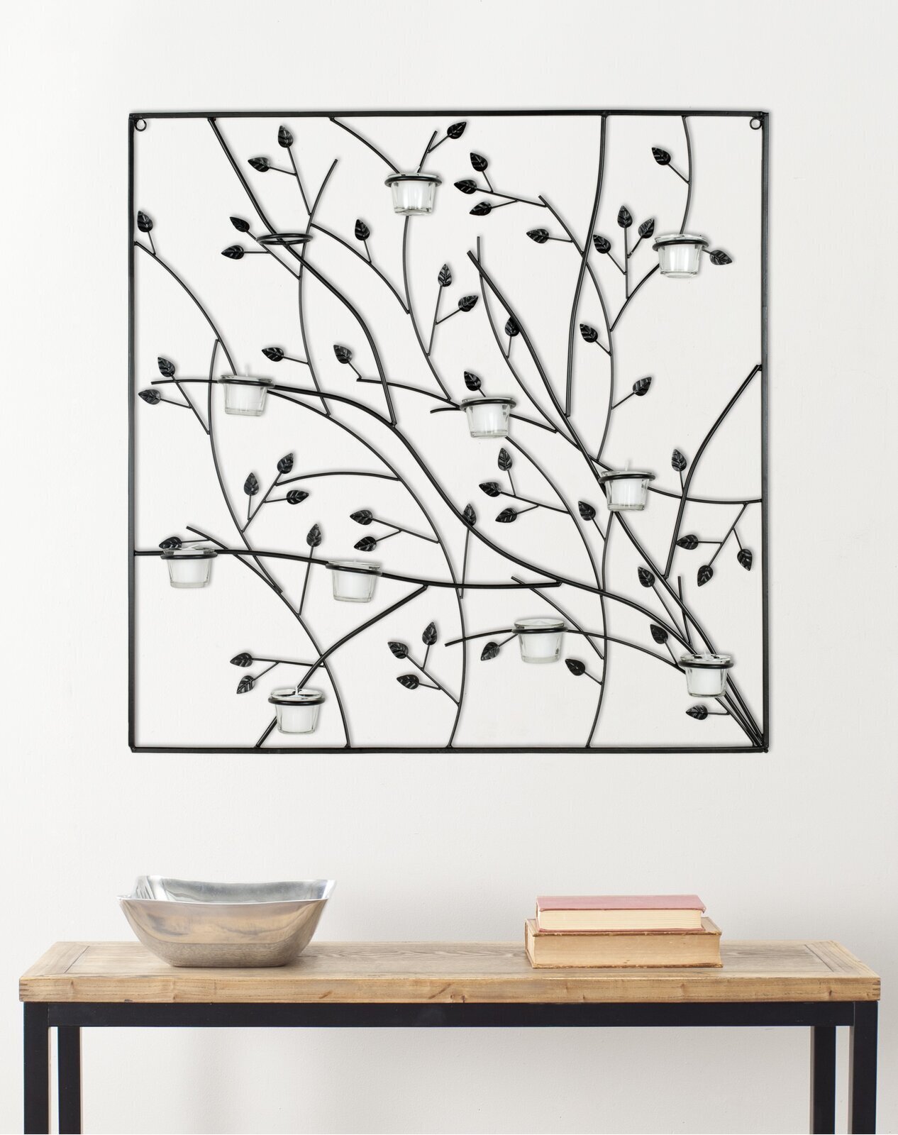 Iron Wall Art Decor With Votives 