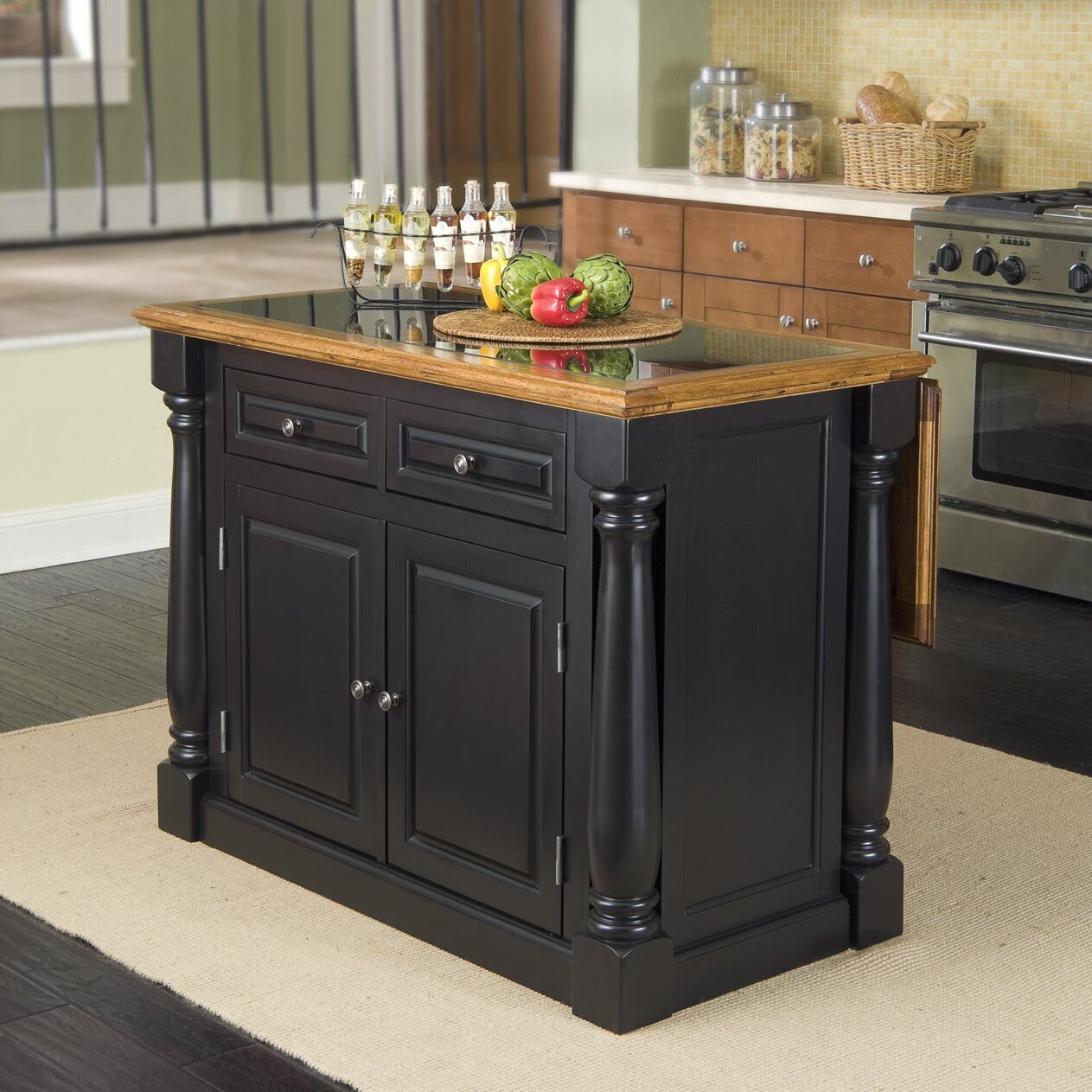Kitchen island granite top with drop leaf 